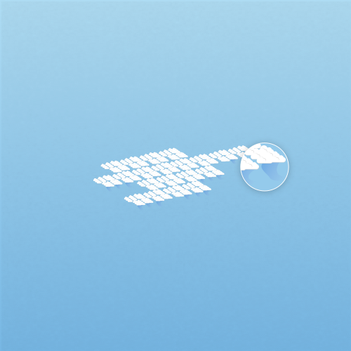 Illustration of cirrocumulus virga clouds
