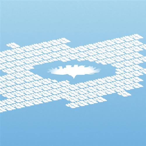 Illustration of cirrocumulus cavum clouds