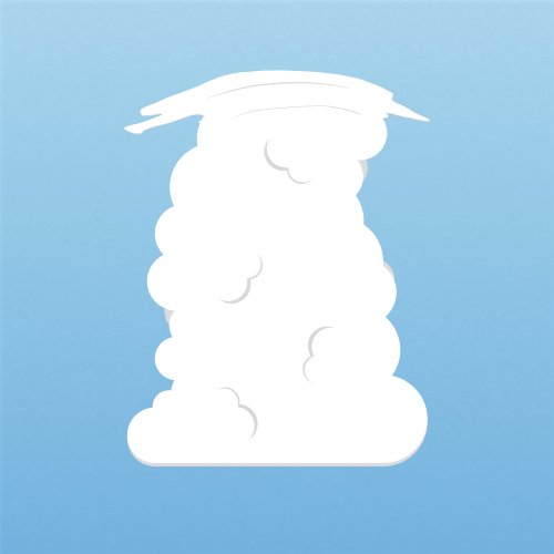 Illustration of cumulus pileus clouds