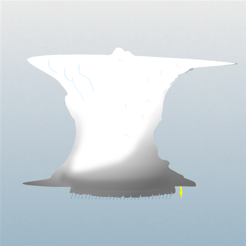 Illustration of cumulonimbus arcus clouds