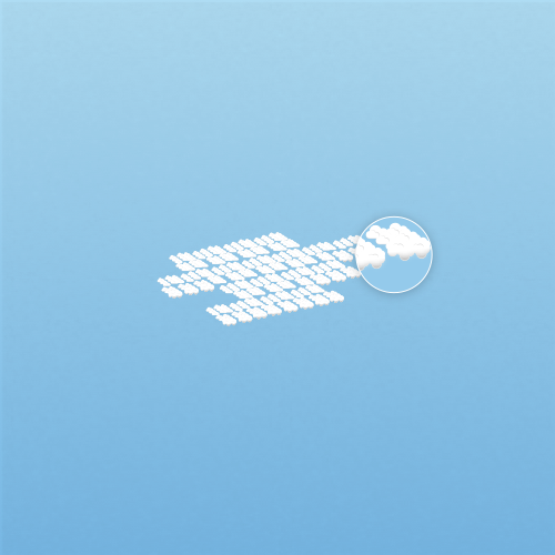 Illustration of cirrocumulus mamma clouds
