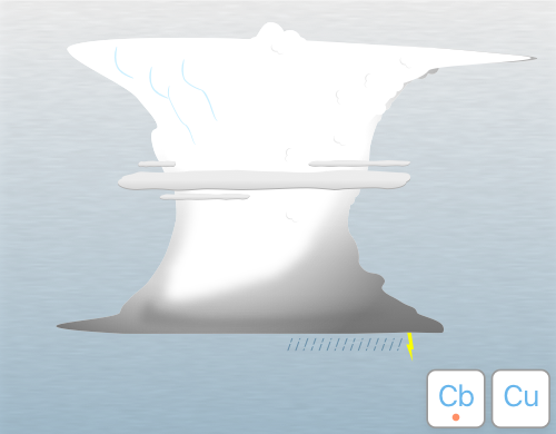 Illustration of velum clouds